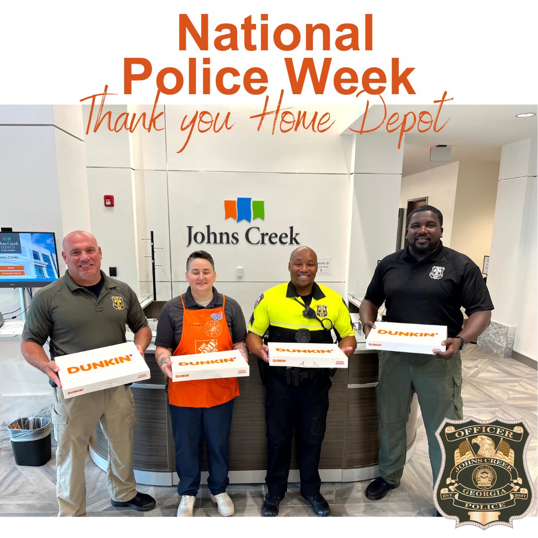Thank you. The Home Depot - National Police Week #Donuts #HomeDepotJohnsCreek #JohnsCreek #JohnsCreekPD