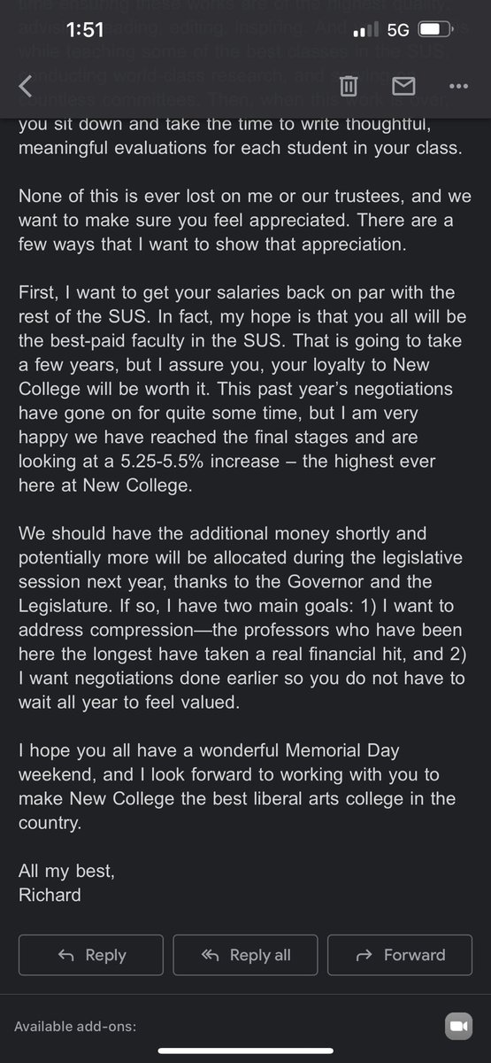 Today’s example of <a href="/NewCollegeofFL/">New College of Florida</a> cognitive dissonance — DeSantis blasts the same college (and students/faculty!) that Corcoran praises. A bit hard to feel appreciated after witnessing a semester of constant insults from BoT directed towards students, staff, and faculty.