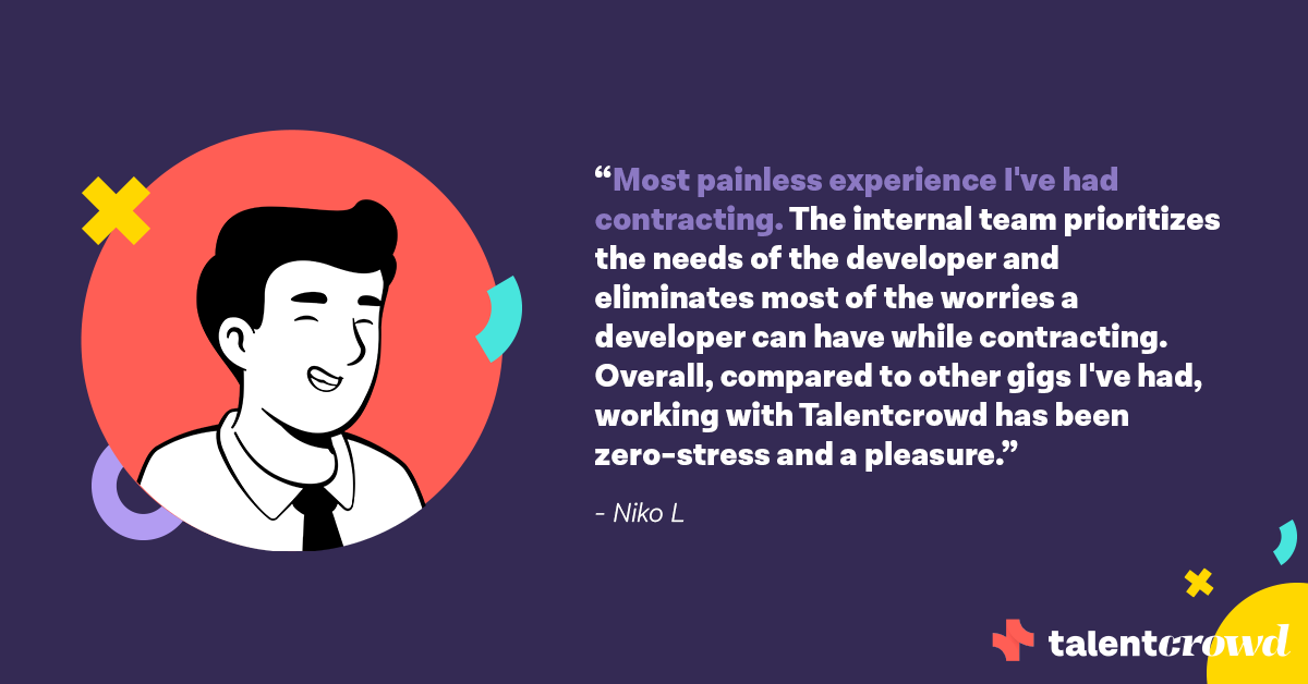 Wanna hear a secret? #freelancers and #contractworkers LOVE working with Talentcrowd. Take it from Niko, who's tried #gigwork before, but found his experience with Talencrowd to be so much better. Work with Talentcrowd and try it for yourself.