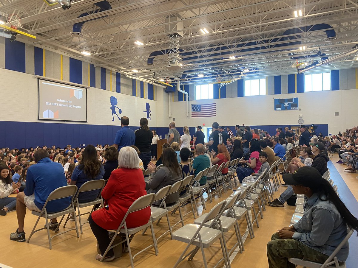 KBESReading's tweet photo. Showing our red, white, &amp; blue spirit today! Students put on a fabulous Memorial Day program and honored veterans in attendance. Mrs. Apruzzi was the MC. Mrs. Ruhf led singing. Ms. Kocher put together a beautiful slideshow tribute to family members of students who have served. 🇺🇸 https://t.co/JZ1HUDcVzl