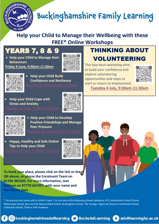 TBS_Information's tweet image. More great courses available to us for free from Buckinghamshire Family Information Service.
#Volunteering #wellbeingworkshops