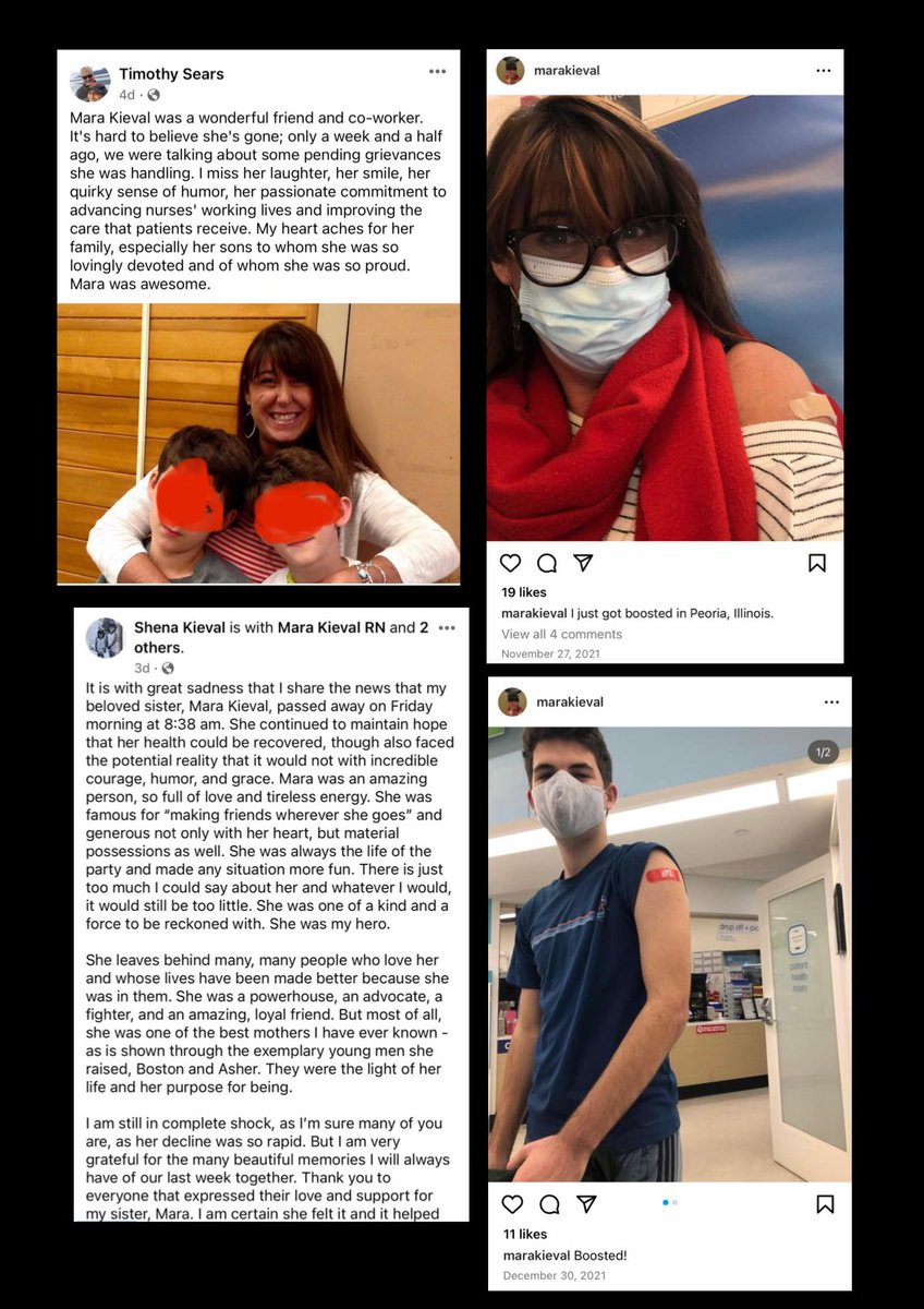Mara Kieval, a leftist nurse from Portland, OR has died suddenly. Her friends and relatives expressed shock over her incredibly rapid decline. 

She was very boosted and pushed boosters on her children.