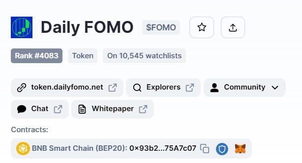 $FOMO is being watched 👀

<a href="/CoinMarketCap/">CoinMarketCap</a> 

#DAILYFOMO