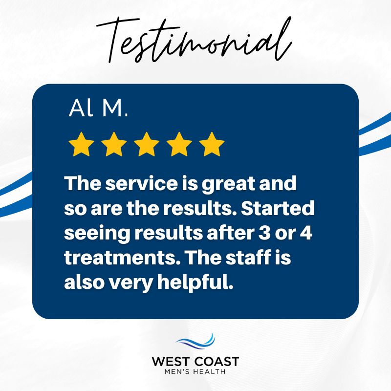 Thank you for sharing your experience with West Coast Men's Health!
#FiveStarFriday #SanDiegoMensHealth #SanDiego #MensHealth #EDClinic