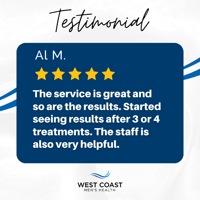 Thank you for sharing your experience with West Coast Men's Health!
#FiveStarFriday #SanFranciscoMensHealth #SanFrancisco #MensHealth #EDClinic