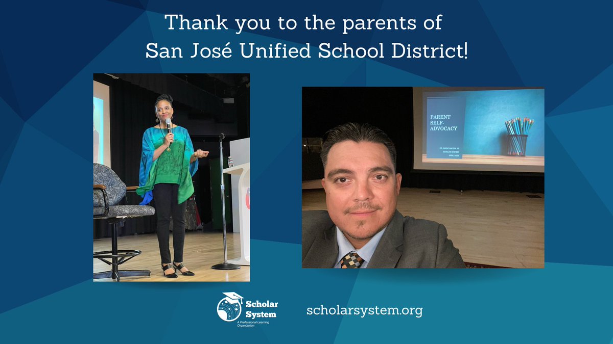 scholar_system's tweet photo. Thank you to San JosÃĐ Unified School District for the opportunity to deliver our Parent University program and for hosting our team members Dr. Mario Galicia and Venus Jones!
Thank you to all the parents of San JosÃĐ who attended our parent series!
#educators #masbloom https://t.co/8qzNJ1ROKF