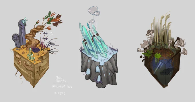 Start of biomes art and design tests for Twin Theorems