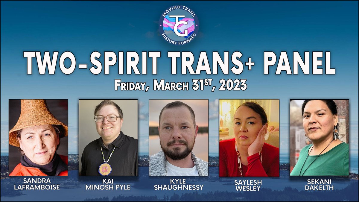TransArchives's tweet image. 📢 NEW VIDEO 📢

&quot;Two-Spirit Trans+ Panel&quot; from the Moving Trans History Forward conference.  

✅ Sekani Dakelth 
✅ Sandra Laframboise 
✅ Kai Minosh Pyle 
✅ Kyle Shaughnessy 
✅ Saylesh Wesley 

👉 youtu.be/rTlYkgL8IOg

#mthf23 #uvic #yyj #trans #twospirit #nonbinary