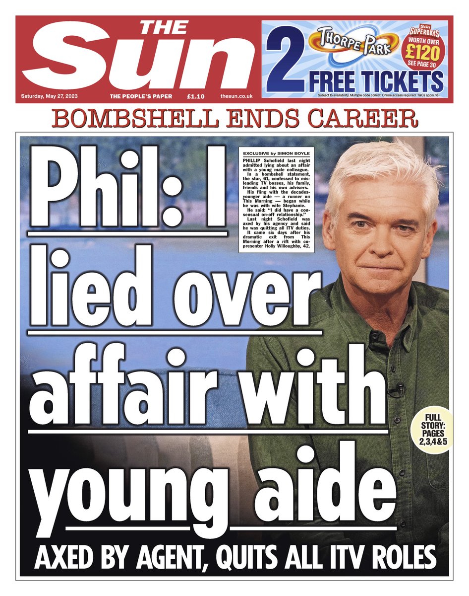 On tomorrow's front page: Phillip Schofield admits he had affair with much younger This Morning employee thesun.co.uk/tvandshowbiz/2…