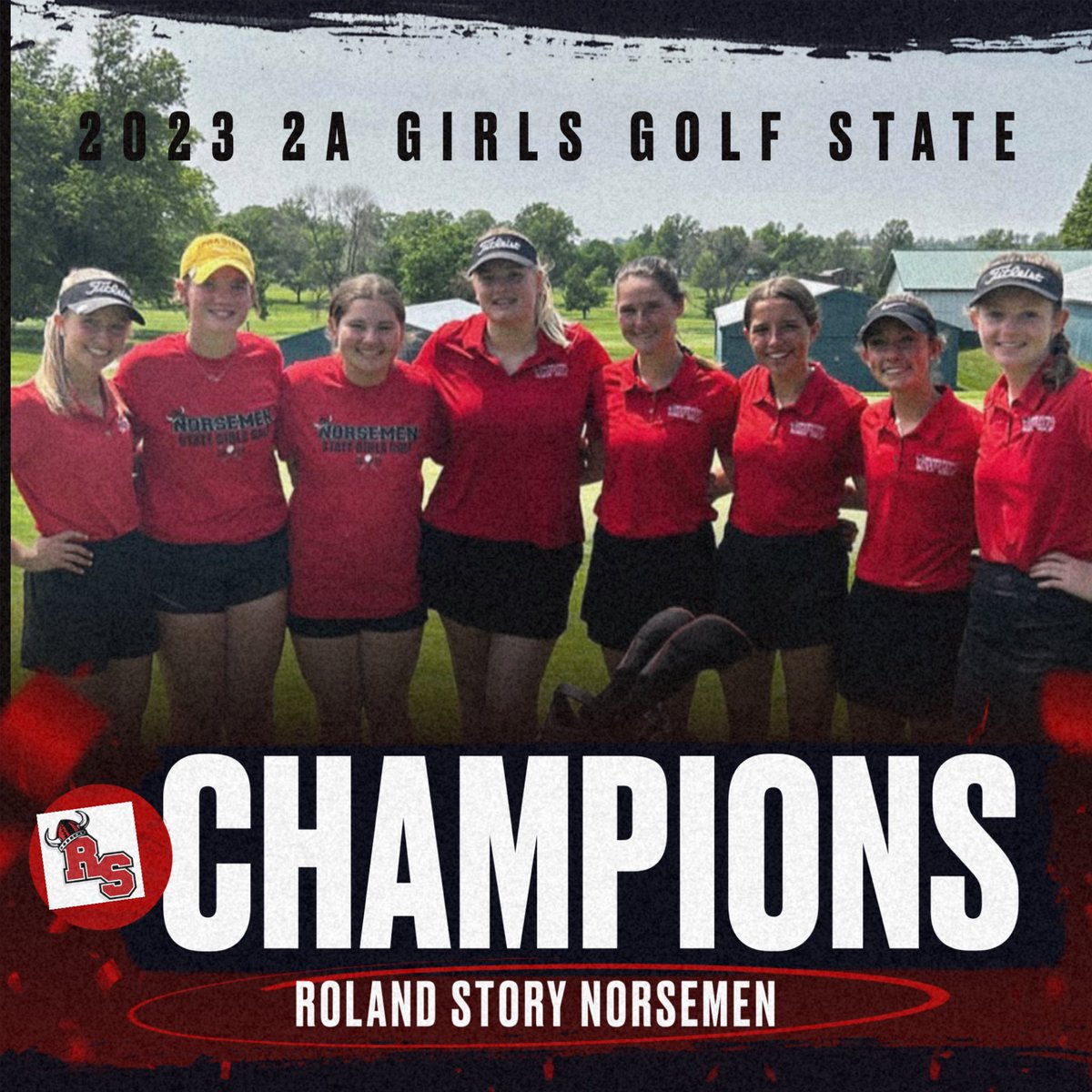 RSNorseScores's tweet photo. CONGRATULATIONS to your 2A State Golf Champions….

ROLAND STORY 

The Norse win by 8 strokes! 

Top 10- Makenna Carlson (4) &amp; Brinley Carlson (10) 

 @RSGirlsGolf wins RS 1st team state title since football in 1981.

@RS_Norsemen @LarryJAmmerman @ShaneCarlson_3 @Quinn_Douglas_ https://t.co/oDNQGZ2mm0