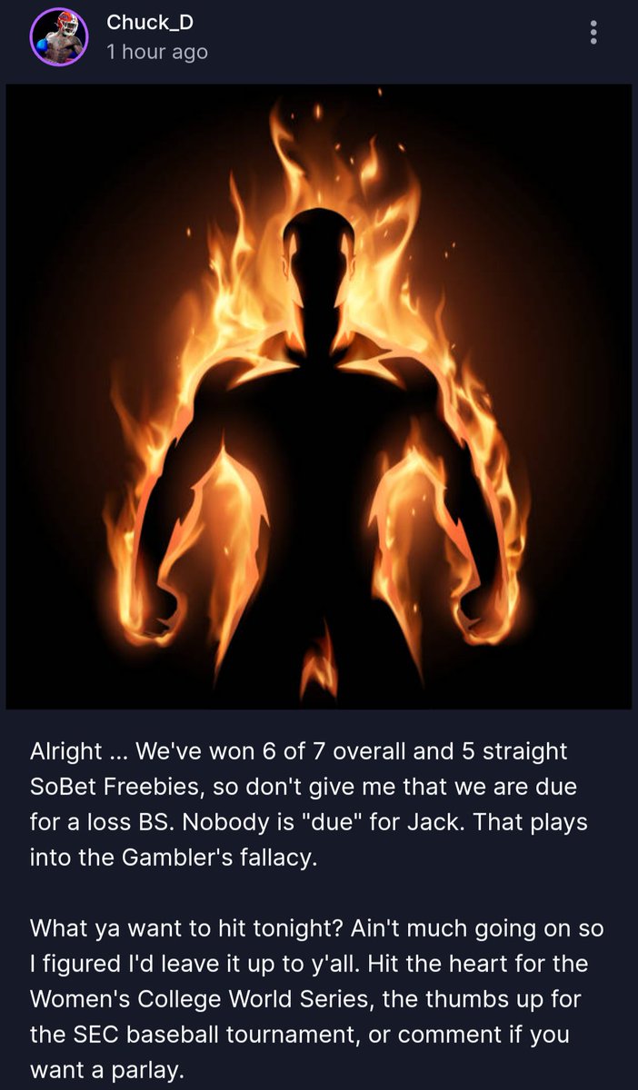 ChuckDs_Proficy's tweet photo. Haven't joined SoBet yet? Don't like money I take it? If it was just an oversight, then I forgive you and I will still let you join for just a dollar by clicking on the link in my profile and using promo code "chuckbuck"
#LFG #GamblingTwitter #Winning https://t.co/ZWpK6BQhfC