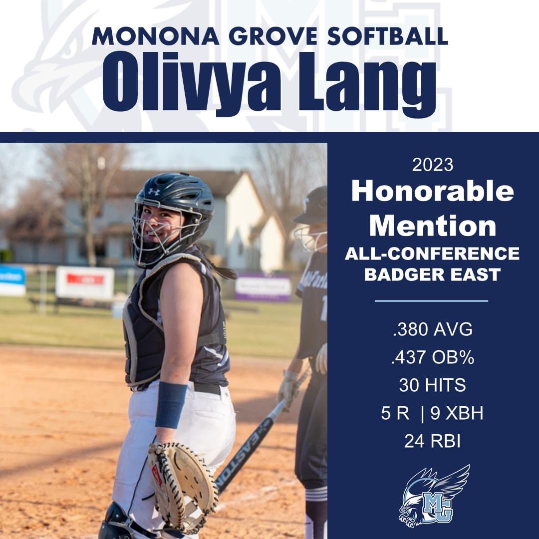MGHS_Softball's tweet photo. Congrats to the following who earned 2023 Badger East 2nd Team &amp; HM All-Conference honors!
⭐️Bree Loushine - 2nd Team
⭐️Olivya Lang - Honorable Mention
⭐️Lindsey Ritzema - Honorable Mention

#mgsoftball #ubuntu https://t.co/TcLtXCvJKd