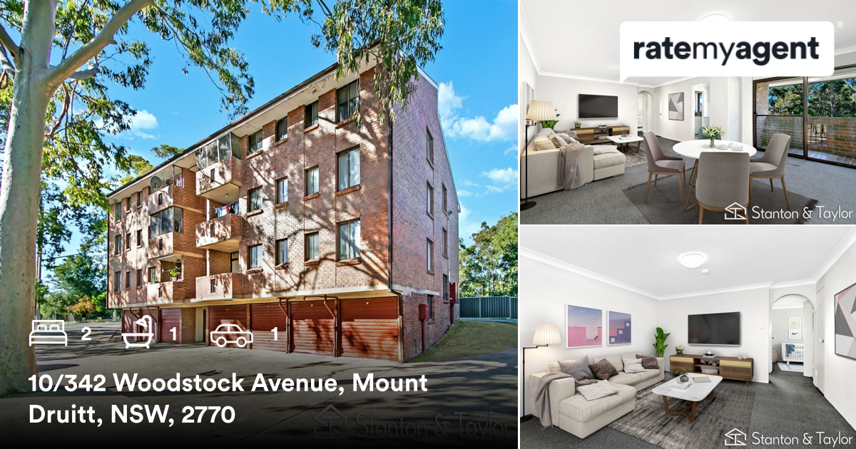 🛌 2 🛀 1 🚘 1
📍 10/342 Woodstock Avenue, Mount Druitt, NSW, 2770

Our agent’s latest listing on #RateMyAgent

rma.reviews/FgA1rNOM9Q0D

...
#ratemyagent #realestate #Stanton_and_Taylor_Real_Estate