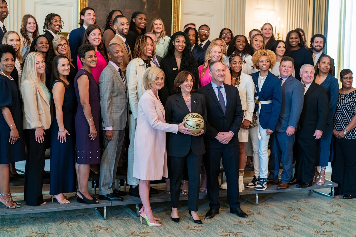 The 2023 NCAA National Champion LSU Tigers are leaders, role models, and champions – both on and off the court.    They remind us what we can achieve when we work hard and strive with ambition, and it was my honor to help welcome them to the White House.