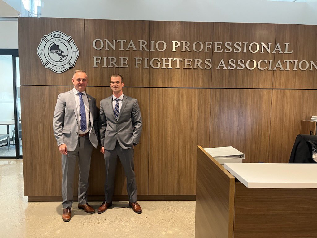 WPFFA_481's tweet photo. Firefighters die of cancer at a rate 4 times higher than the general population. Thank @opffa @MonteMcNaughton &amp; @fordnation for inviting us to discuss cancer in the Fire Service but most importantly about our brother Bowman &amp; ensure we take care of the families of our Fallen FF. https://t.co/jfSH9OErBG