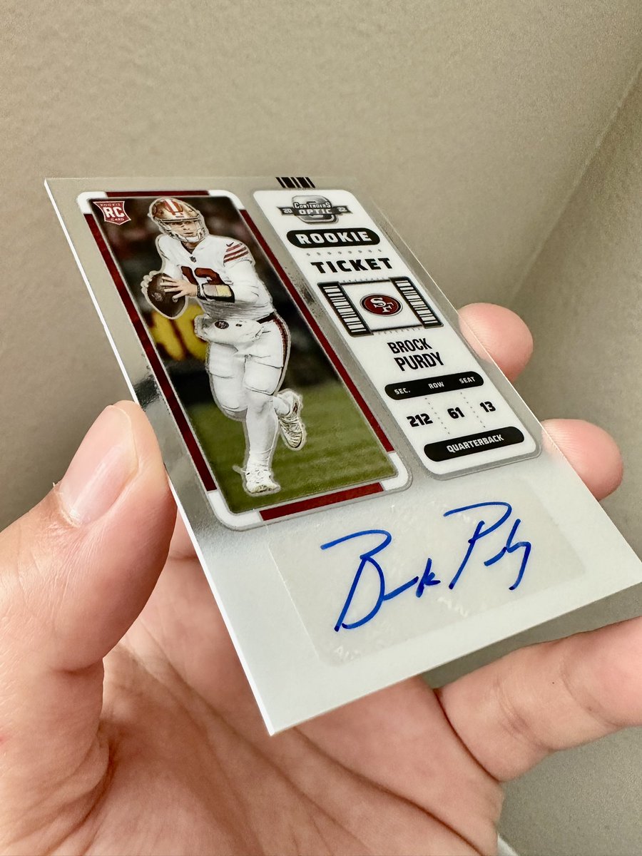 SPACEECOWBOY_'s tweet photo. 2022 Panini Contenders Optic Brock Purdy Rookie Ticket Auto (Base) 

Fresh Pull!!

$300 shipped https://t.co/9Kro0WeHN6