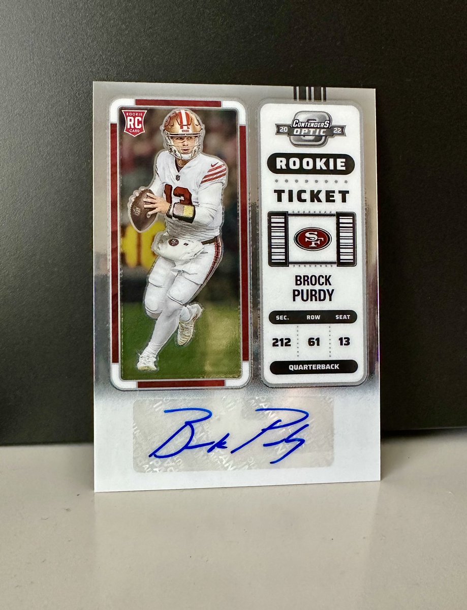 SPACEECOWBOY_'s tweet photo. 2022 Panini Contenders Optic Brock Purdy Rookie Ticket Auto (Base) 

Fresh Pull!!

$300 shipped https://t.co/9Kro0WeHN6
