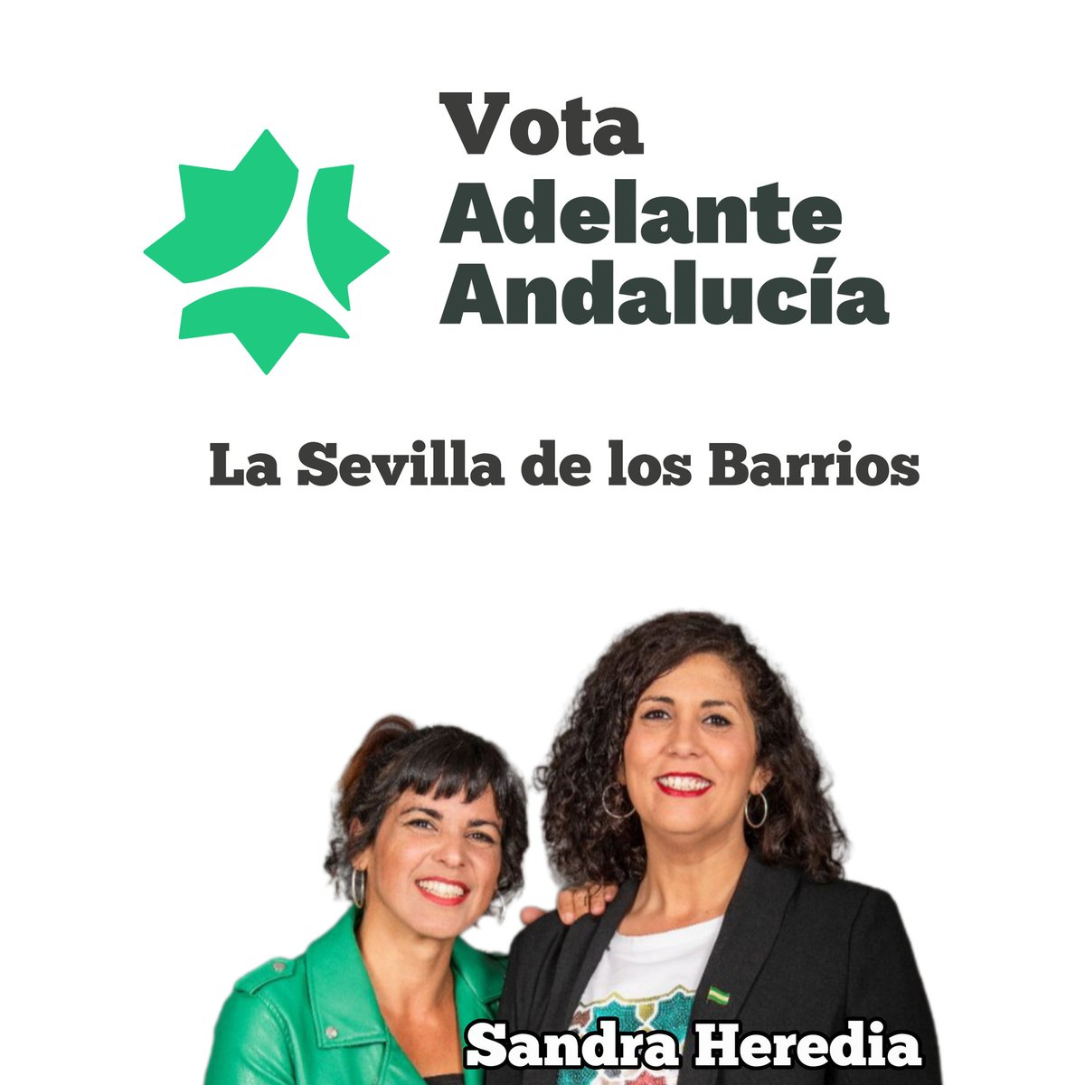 AdelanteAnd_SEV's tweet photo. ¡Es la hora de la Sevilla de los Barrios!

Coge la papeleta de la IZQUIERDA SEVILLANA

VOTA ADELANTE ANDALUCÍA 💚🤍💚 https://t.co/hIt05Lw7yO