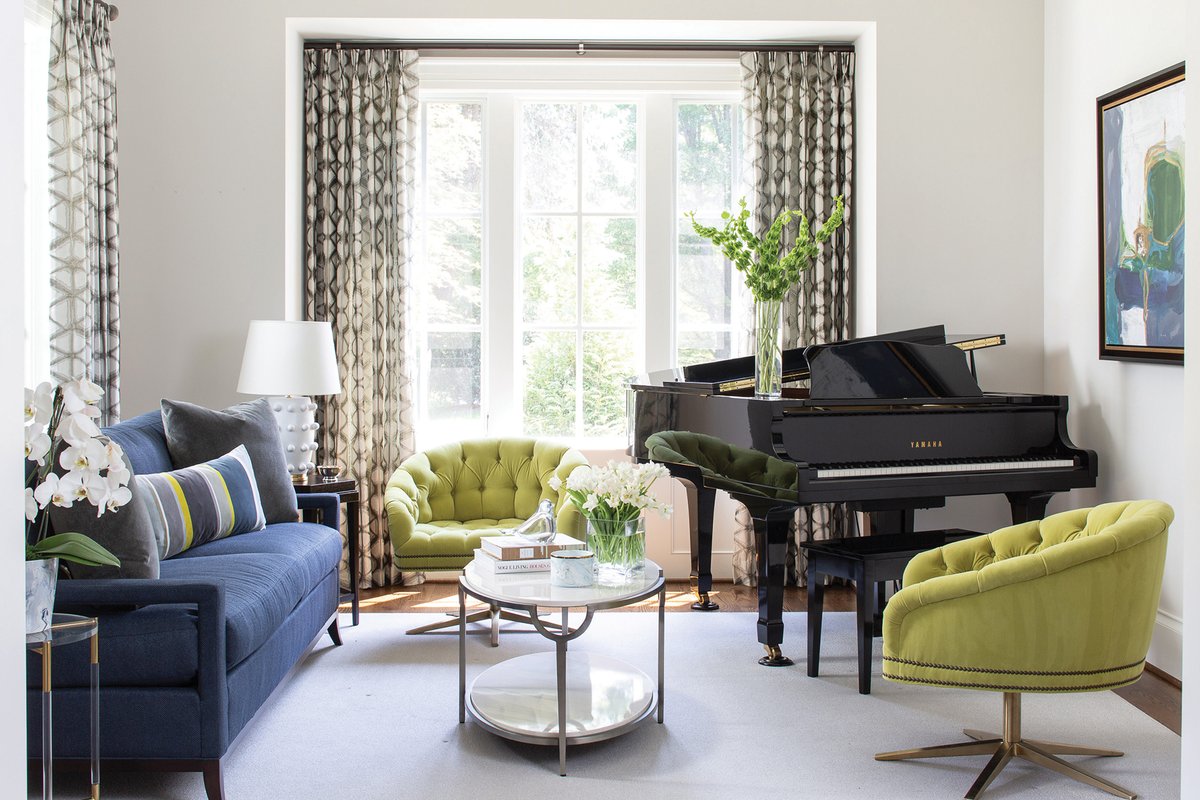 A colorful palette of blue, green and cream blends seamlessly in a living room designed by Whittington Design.

#interiordesign #livingroomdesign #livingroominteriors #residentialdesign #residentialinteriors #classicinteriors #designinspo #homeanddesigndc