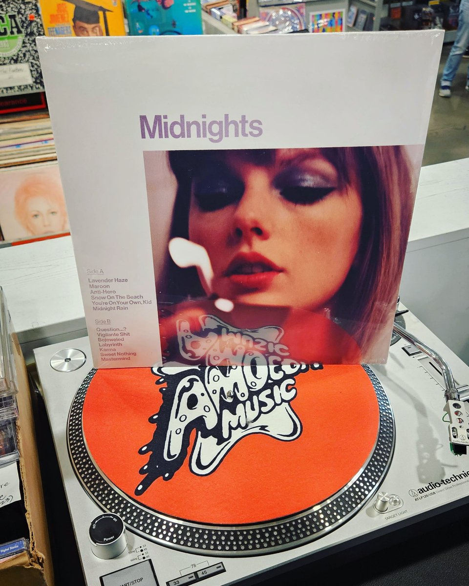 amoebamusic's tweet photo. Amoeba Hollywood just got in @taylorswift13's "Midnights" on indie exclusive Love Potion purple marble vinyl! 💜

Come get your copy at the registers -- while supplies last!

[Available in-store only in LA. Limit 1 per person. No holds or phone orders.]

#TSMidnightsRecordStore https://t.co/XsHsQARW1m