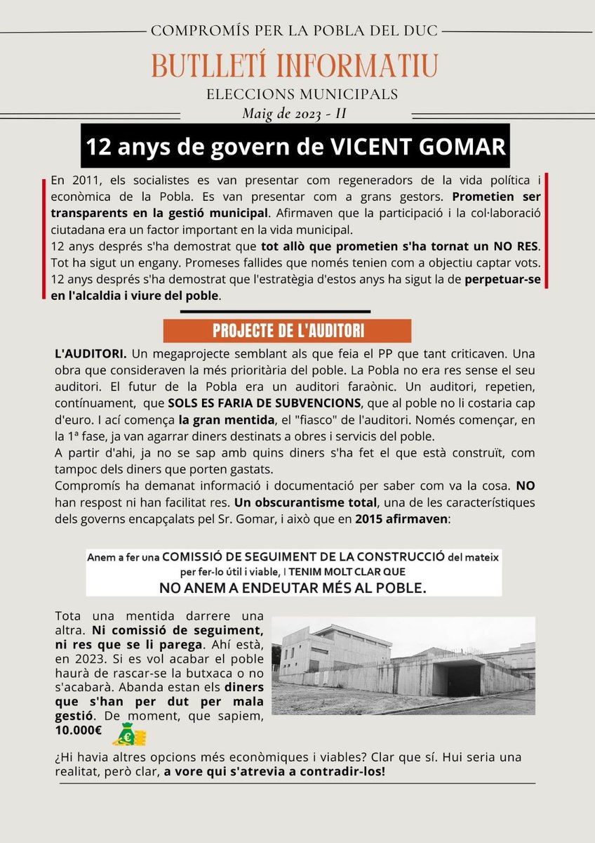 compromisxpobla's tweet photo. 📷📷El que no ens conten, segona part II

#PerTotElQueImporta #VotaHuitena #VotacompromisPerLaPobla #28M https://t.co/YOWbctwo3a