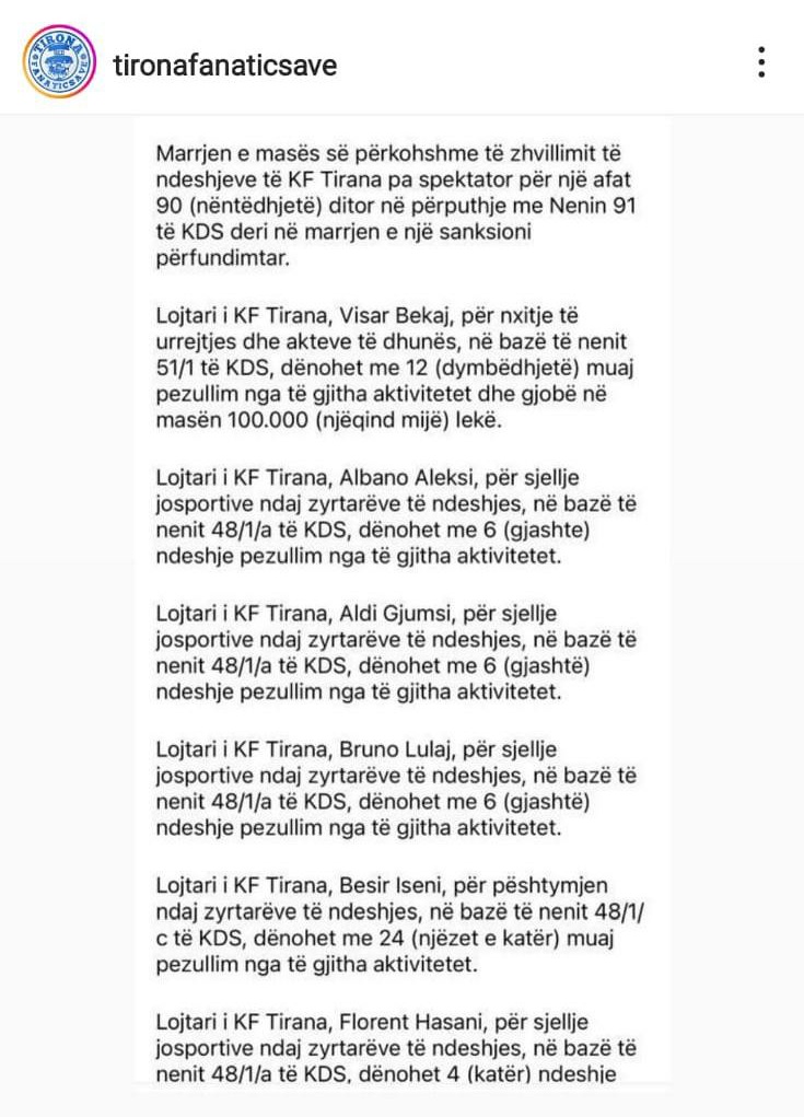 Bardheblu29's tweet photo. #NeJemiTirona #Tirona
#KfTirana #Albania #Tirana
Nuk ka ndryshuar as i gjo nga
koha e komunizmit.Blihen arbitrat,
vidhen kampionatet,dënohen
lojtarët dhe tifozat⚪🔵.
Si atëhere edhe sot padrejtësitë
për Tironën vazhdojnë. 
I falinderim çunave💙 për gjithcka
që dhanë në fushë👏 https://t.co/jazkcmRAZL