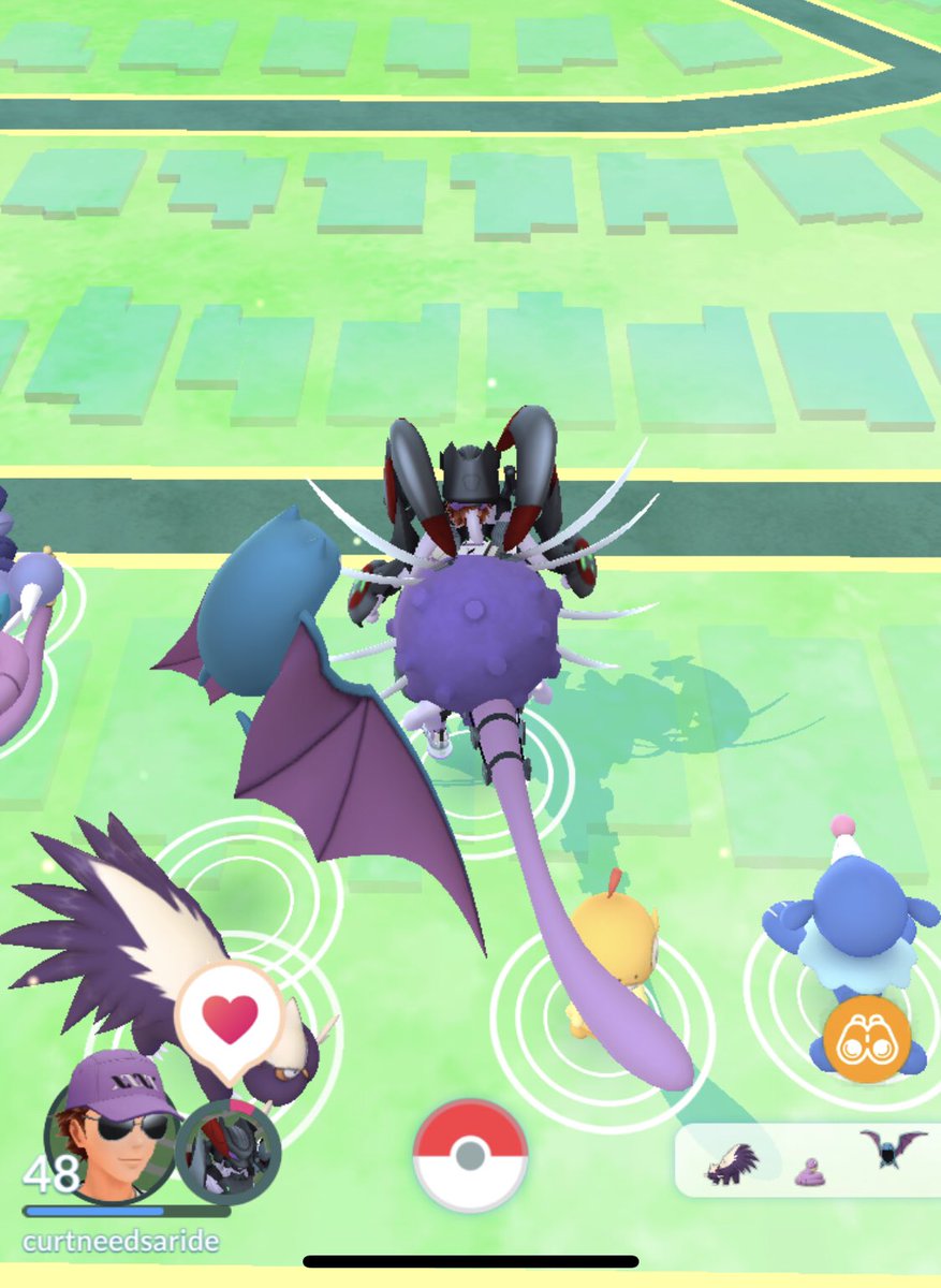 curtneedsaride's tweet image. Though this #PokemonGOapp @PokemonGoApp #shadowraid event has been frustrating and not fun so far, at least I got a Koffing stuck to my new #Mewtwo avatar costume. So there’s that. #Pokemon