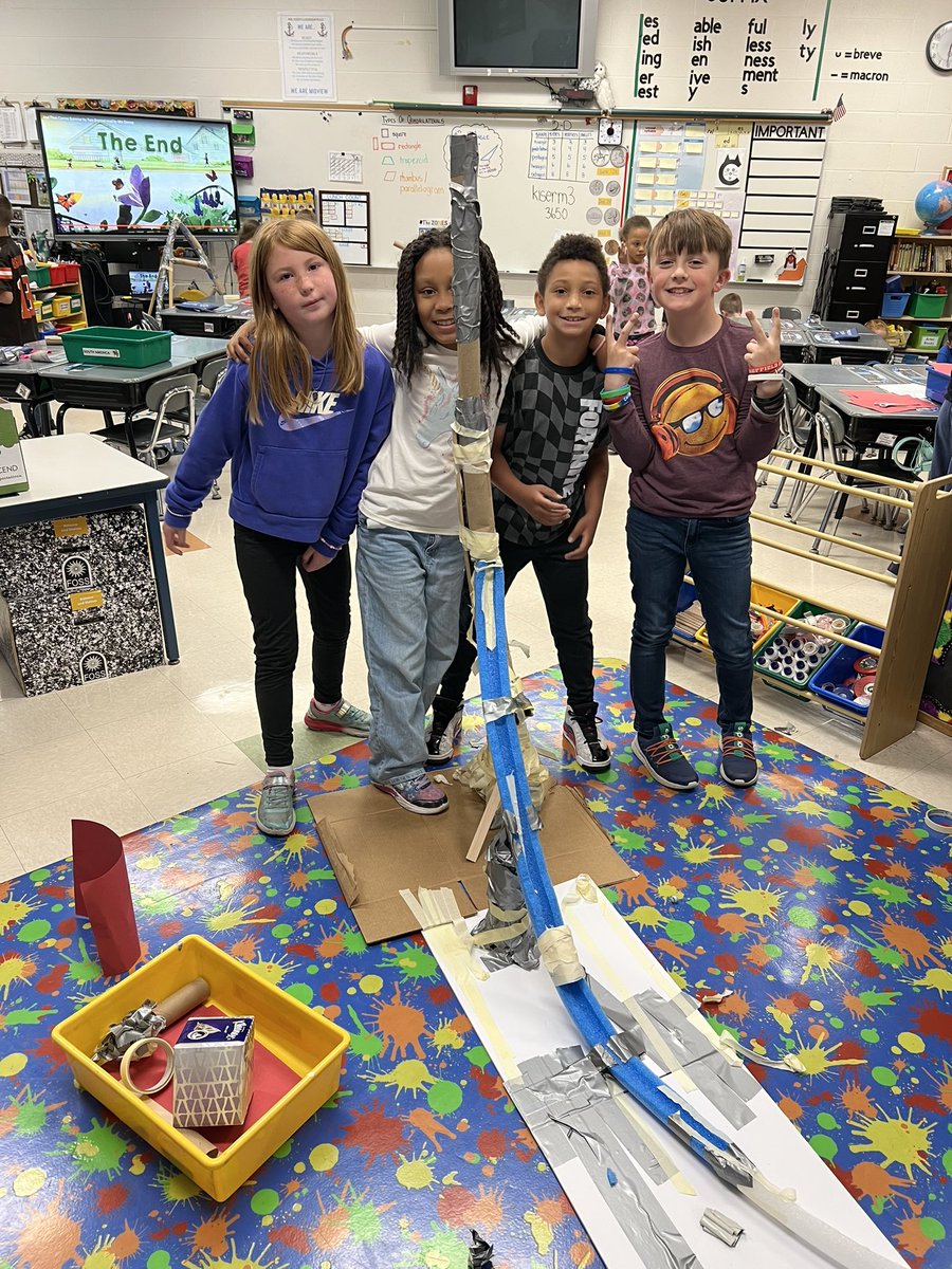 KiserClass's tweet photo. Roller Coaster Construction PBL was a huge success! These engineers were up for the challenge and shared many laughs while building. #LearnByDoing #STEM #PBL #WeAreMidview #HandsOn #MakeTimeForScience https://t.co/Z4PwUvwj3H