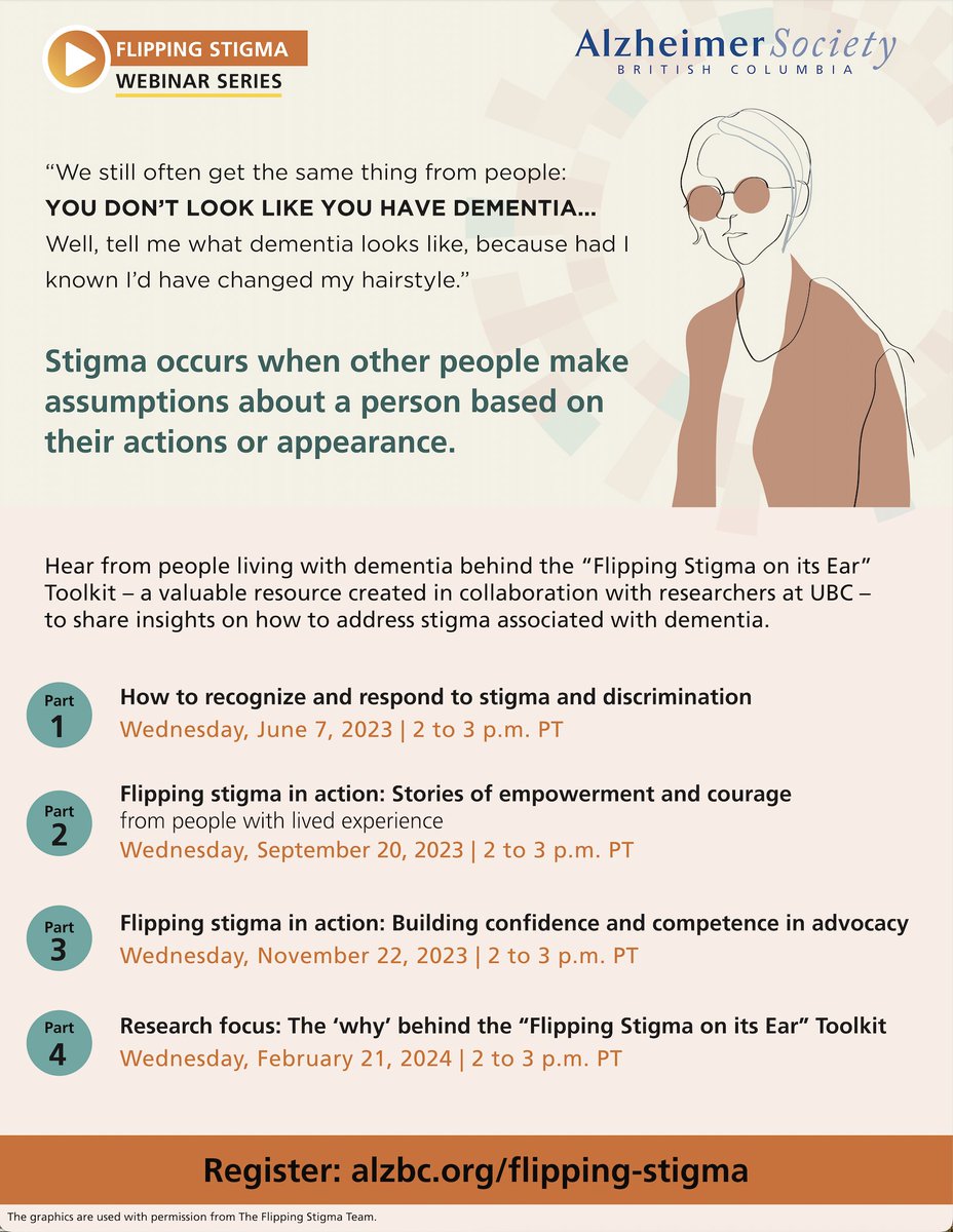 Centre for Research on Personhood in Dementia (@bc_crpd) on Twitter photo The Flipping Stigma team is partnering with <a href="/AlzheimerBC/">Alzheimer Society of B.C.</a> to host a 4-part webinar series on Flipping Stigma!
More info: alzbc.org/flipping-stigma
Webinar #1 on June 7th, 2pm PDT: alzheimerbc.akaraisin.com/ui/dementiaedu…
Check out the Flipping Stigma Toolkit here: flippingstigma.com The Flipping Stigma team is partnering with <a href="/AlzheimerBC/">Alzheimer Society of B.C.</a> to host a 4-part webinar series on Flipping Stigma!
More info: alzbc.org/flipping-stigma
Webinar #1 on June 7th, 2pm PDT: alzheimerbc.akaraisin.com/ui/dementiaedu…
Check out the Flipping Stigma Toolkit here: flippingstigma.com