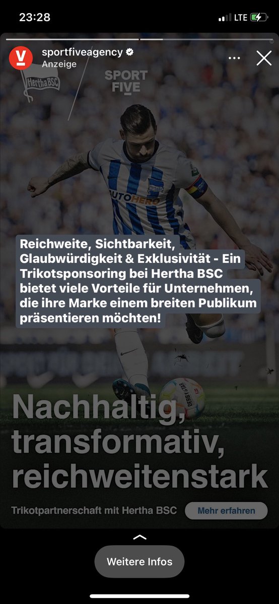 PaulNehf's tweet photo. Hertha sucht den neuen Trikotsponsor auf Instagram 😀 irgendwie verzweifelt… #hahohe #hertha https://t.co/k3VgYUjhjN