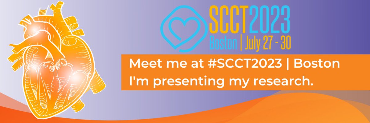 Excited to share that 2 of our cardiac CT #yesCCT studies are accepted by @Heart_SCCT #SCCT2023 and 1 of them will be featured in YIA finalist session. See you all in #Boston. I'm so grateful and thrilled. #MedTwitter #RadTwitter #CardioTwitter