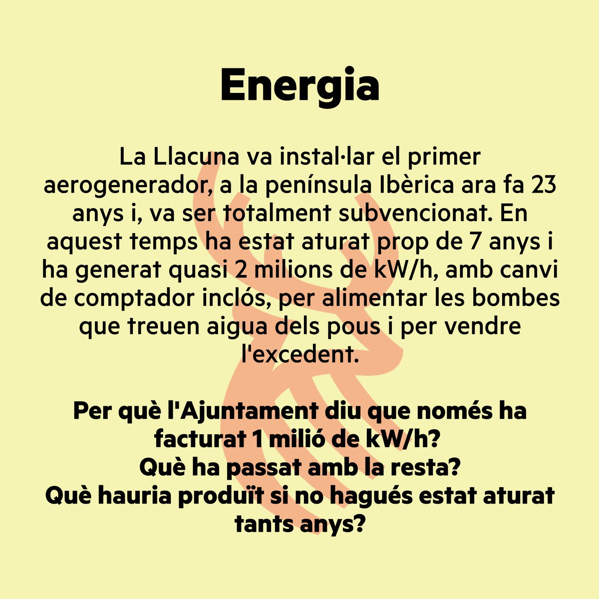 accioxlallacuna's tweet photo. Estem al vostre servei
Diumenge voteu lliures,

La Llacuna vol CANVI,
La Llacuna vol ACCIÓ! https://t.co/BUBPNtMmAS