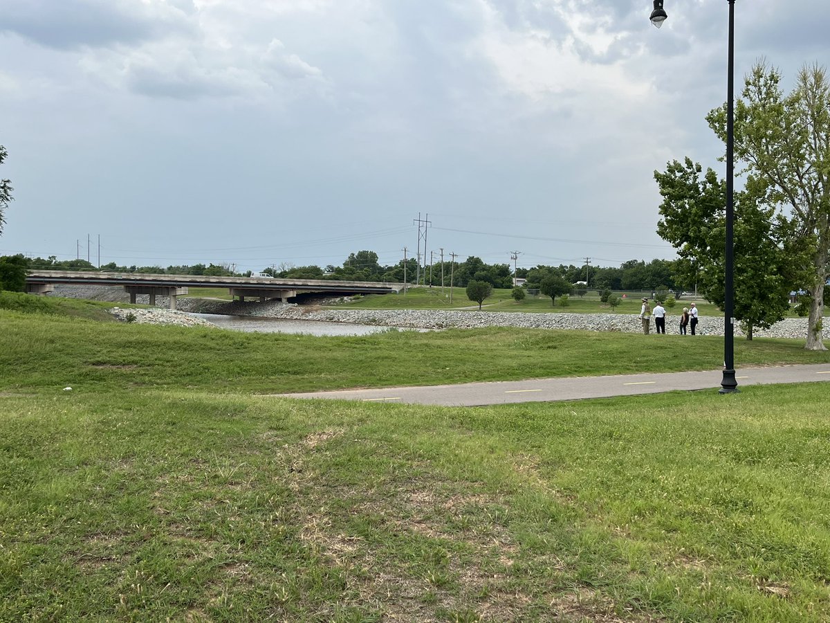 UPDATE: The medical examiner has arrived. The dive team will begin removing the body from the Oklahoma River, the OKC Fire Department says.

The scene here is near South Portland Avenue and SW 15th Street. We are working to learn more.