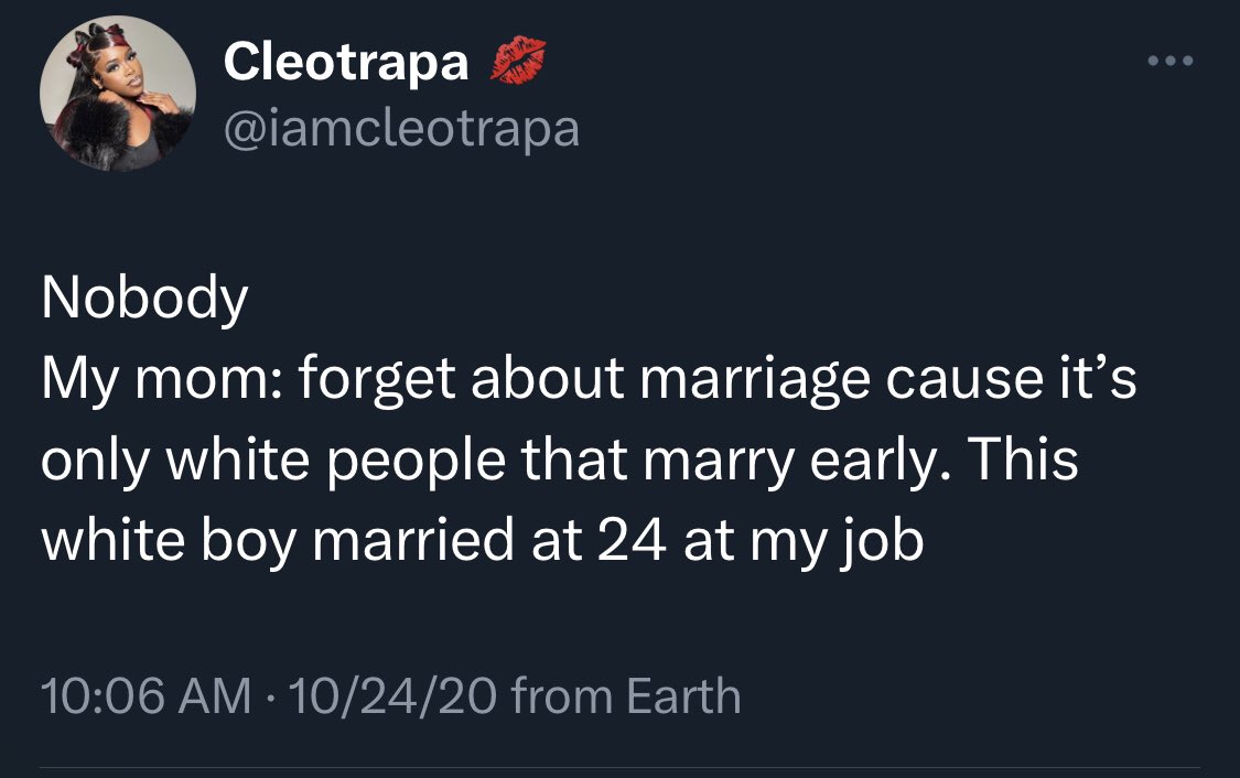 __JBossman's tweet photo. Blaming Black Boys for their own endangerment &amp; neglect. ✅

Unsolicited White Man thirst tweets ✅

Untrue, bad marriage advice from her Black Mother ✅

#KweenBehavior https://t.co/rgXQ1wdMfX
