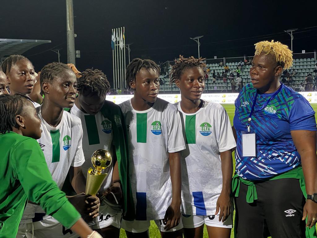 morrisjr88's tweet photo. Goals from #SallayTuray & #JulietBrima helped #SierraLeone #ShootingStarlet secured a 2-1 win over #GuineaBissau-their first-in the ongoing #WAFUZoneA #U20WomensTournament at the #SouthernArena, #BoTown. Meanwhile, #Senegal secured their second win with a 1-3 victory over #Guinea https://t.co/zmwTclCTEP