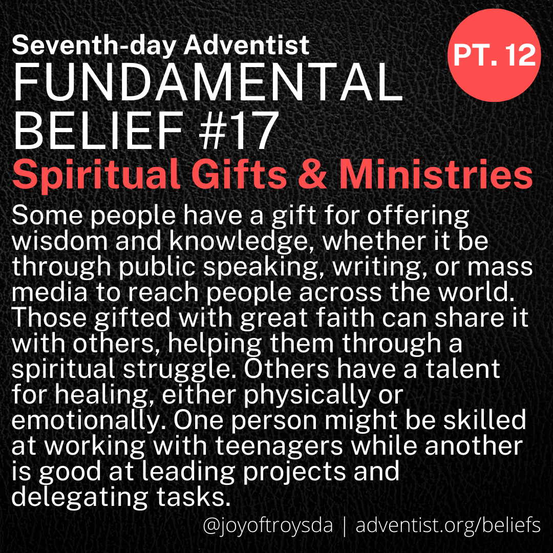 joyoftroysda's tweet photo. Yesterday, we shared a list of spiritual gifts from 1 Corinthians 12:4-11. Was this a full list of all possible spiritual gifts? Of course not!  Whatever your gifts they are not meant  for self-glorification, but for serving others. #LoveMore #LoveBetter #LoveLikeJesus https://t.co/G6fwAmVR54