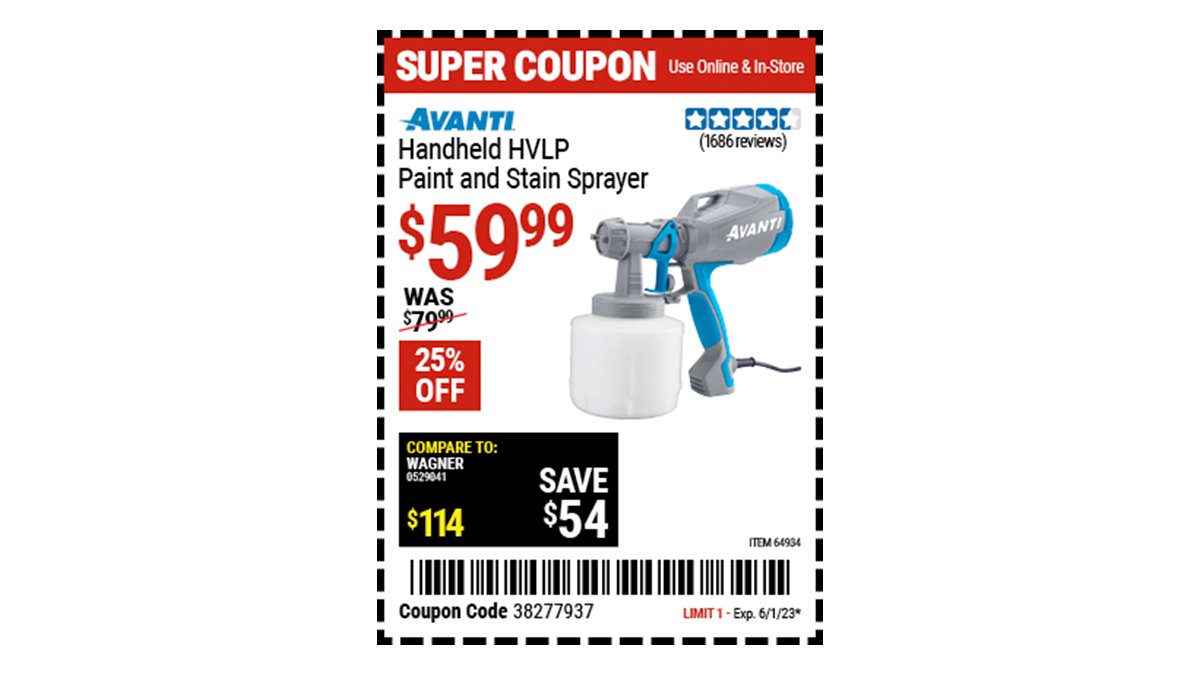 Harbor Freight on Twitter "Buy the AVANTI Handheld HVLP Paint & Stain