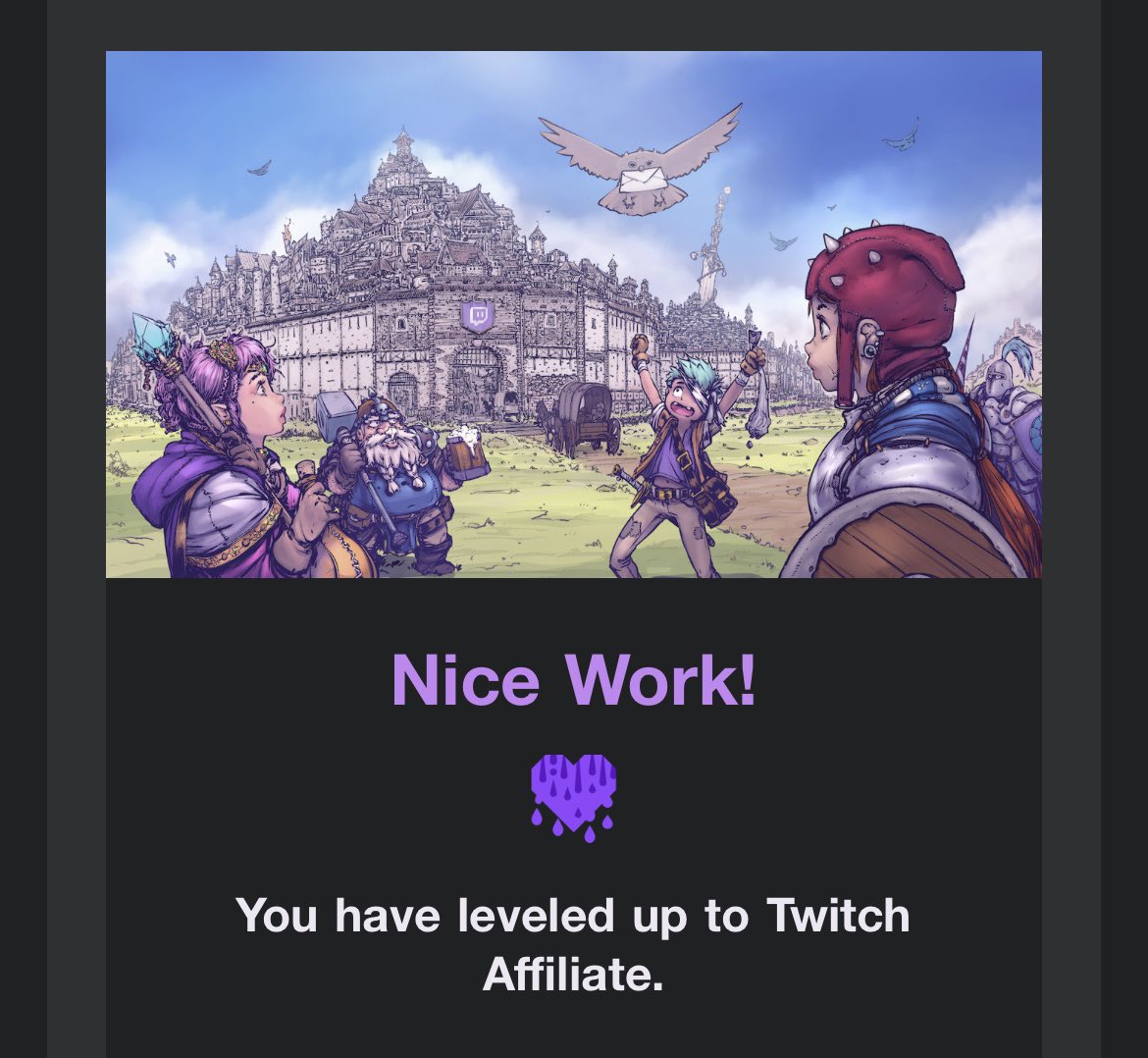 i’m officially an affiliate on twitch! thank you so much to everyone who got me here! this is just the beginning on to something amazing! the journey starts now! #TwitchAffiliate #TwitchStreamer #SupportSmallStreamers #Grateful