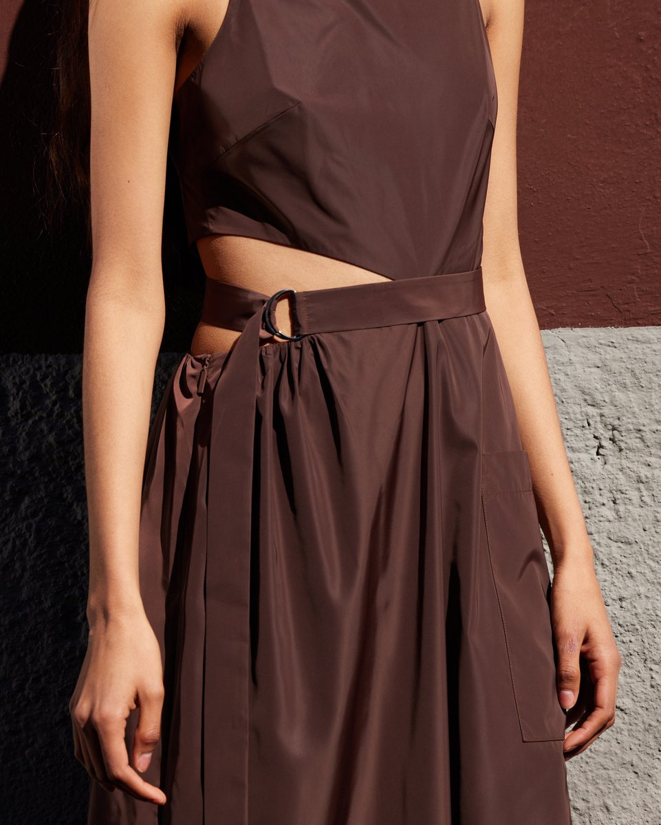 tibi's tweet image. The Italian Sporty Nylon Strappy Cut Out Dress.