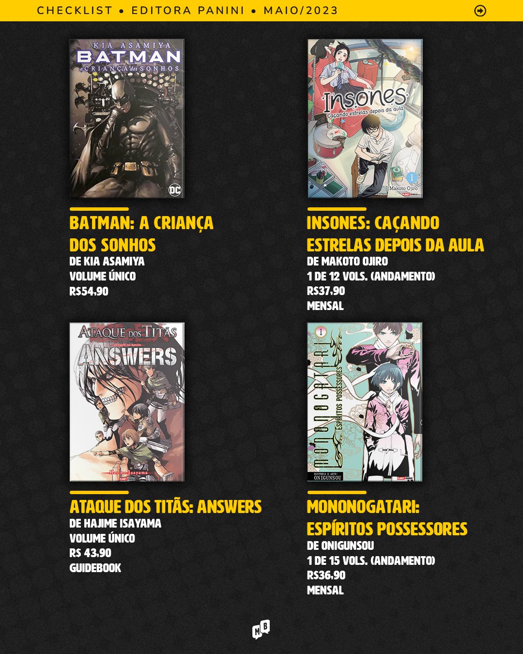 Checklist dezembro de 2023 – Editora Panini