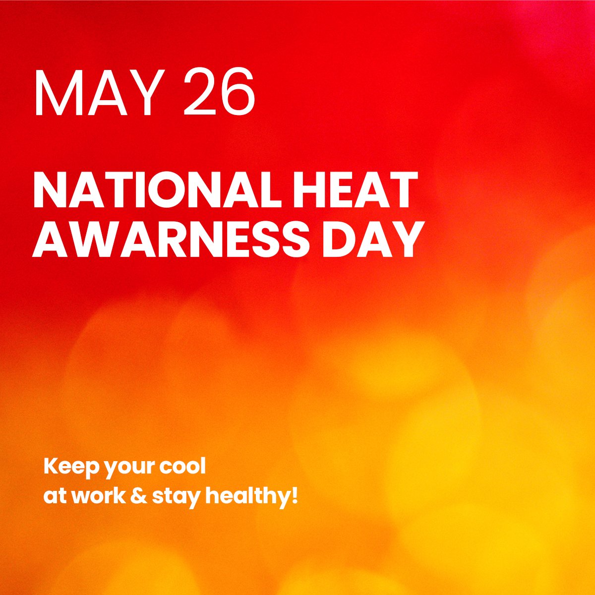 As the hotter weather ramps up this summer don't forget to keep your cool in the workplace. The majority of temperature related injuries are avoidable! 
#NationalHeatDay #StayCool #Hydrate #HeatSafety #BeatTheHeat
