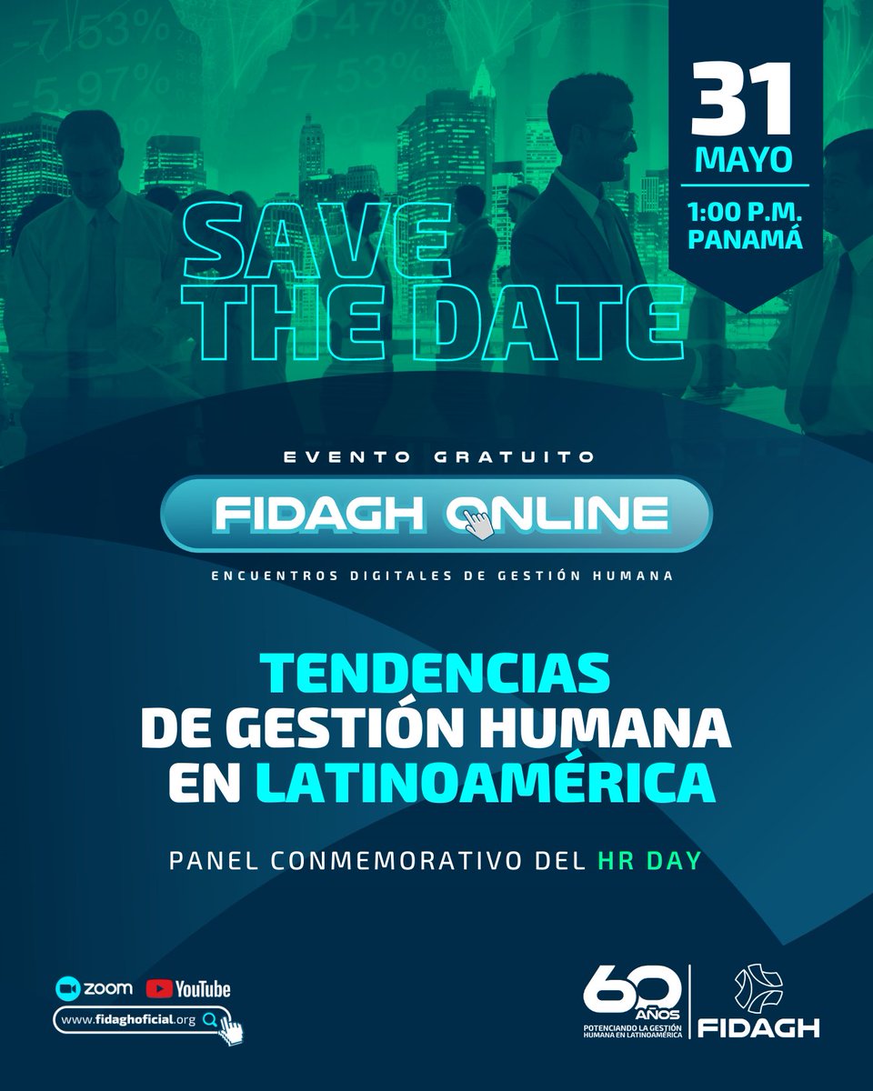 FIDAGHOFICIAL's tweet photo. CELEBREMOS JUNTOS EL RH-DAY con un panel conmemorativo de invitados internacionales con un eje central: “TENDENCIAS DE GESTIÓN HUMANA EN LATINOAMÉRICA” 🌎
🌐 https://t.co/ygq7Ld7t3y
#RHDAY #gestionhumana #gestionhumanalatam #recursoshumanoslatam #capitalhumano https://t.co/IaG9pML3uI