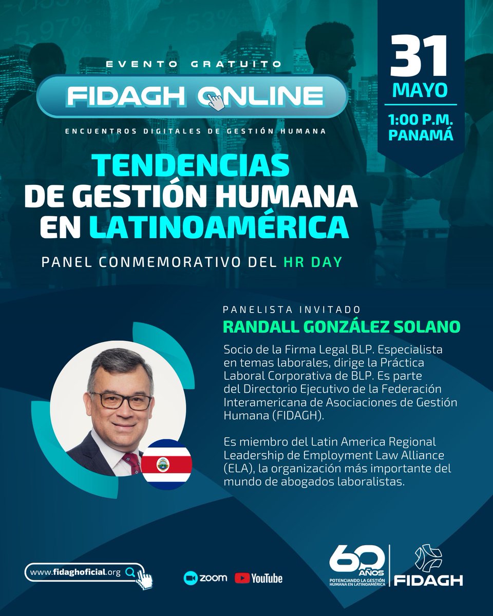 FIDAGHOFICIAL's tweet photo. CELEBREMOS JUNTOS EL RH-DAY con un panel conmemorativo de invitados internacionales con un eje central: “TENDENCIAS DE GESTIÓN HUMANA EN LATINOAMÉRICA” 🌎
🌐 https://t.co/ygq7Ld7t3y
#RHDAY #gestionhumana #gestionhumanalatam #recursoshumanoslatam #capitalhumano https://t.co/IaG9pML3uI