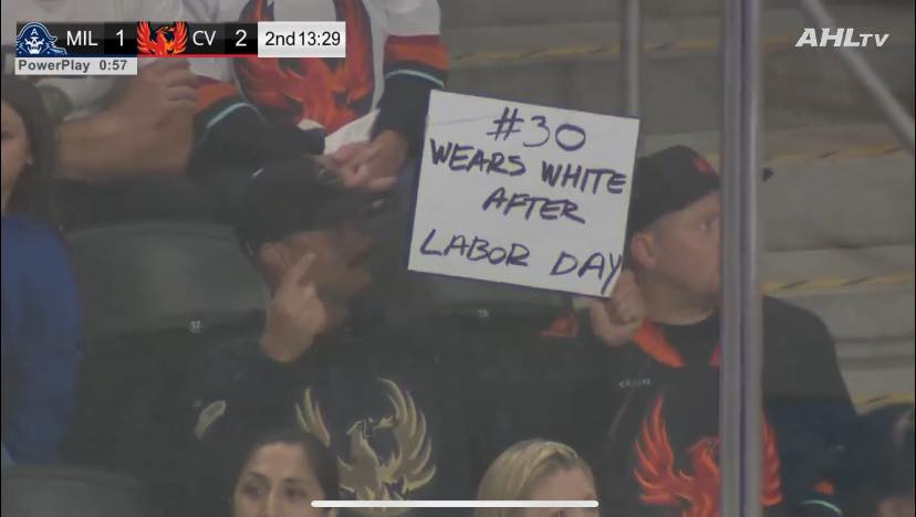 CV Firebirds have some funny fans, and I'm seriously jealous that it never occurred to me to bring in a WHITE BOARD to change signs on the fly. Honestly brilliant.

#FiredUp