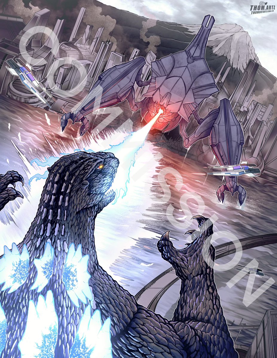 Godzilla (Heisei) vs. Mass Effect bot commission! 

Enjoy y’all !