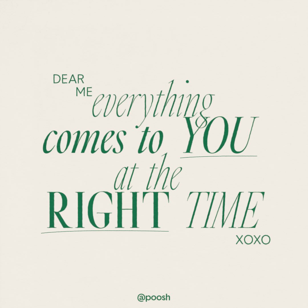pooshdotcom's tweet photo. Note to self: trust the timing of your life 🤍 https://t.co/C0fMt6c4v1