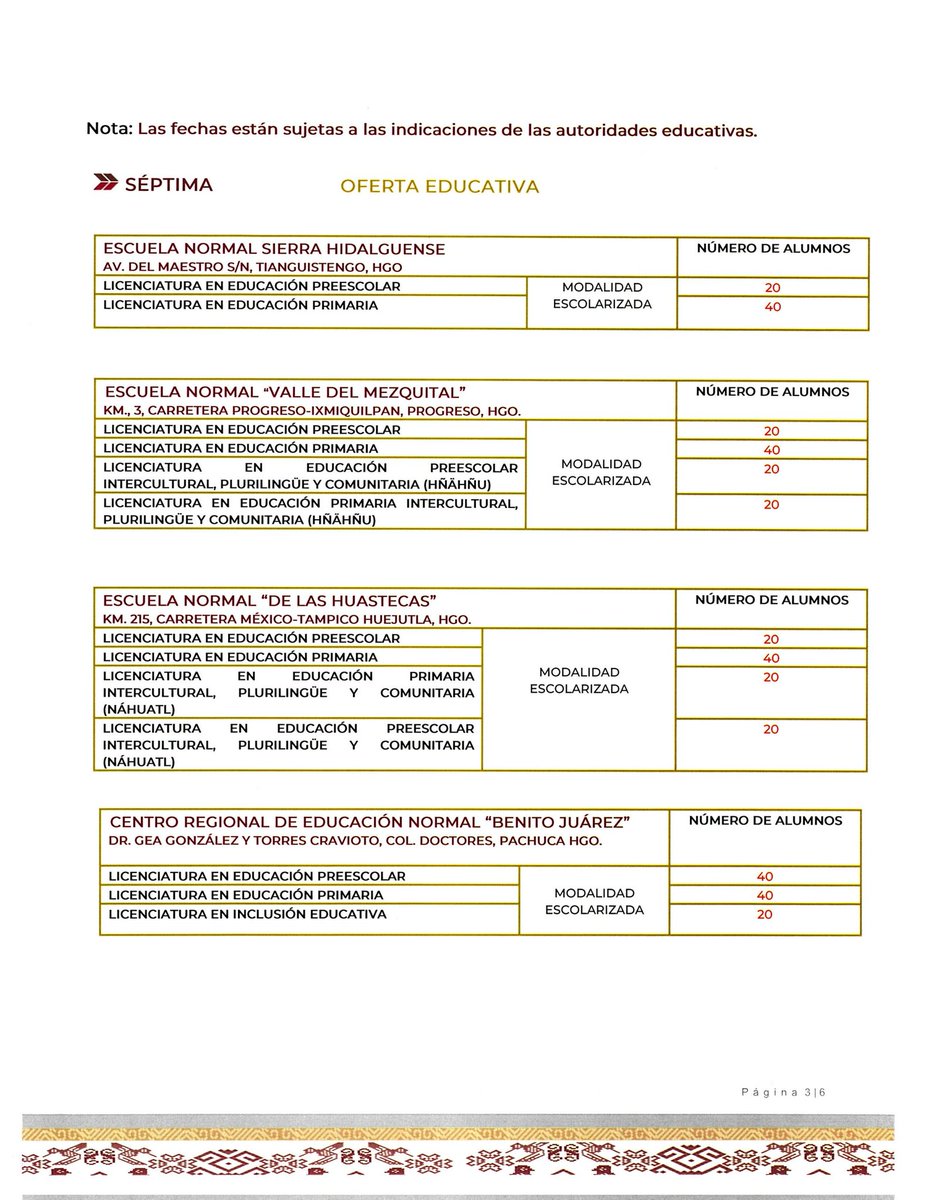 ENSH_SEPH's tweet photo. 🟥 La Escuela Normal Sierra Hidalguense presenta la siguiente convocatoria a las y los interesados en cursar el Plan de Estudios de Educación Normal 2022 en la Licenciatura en Educación Preescolar y la Licenciatura en Educación Primaria

#EscuelaNormalSierraHidalguense
#SomosENSH https://t.co/fBu1k55Qtt