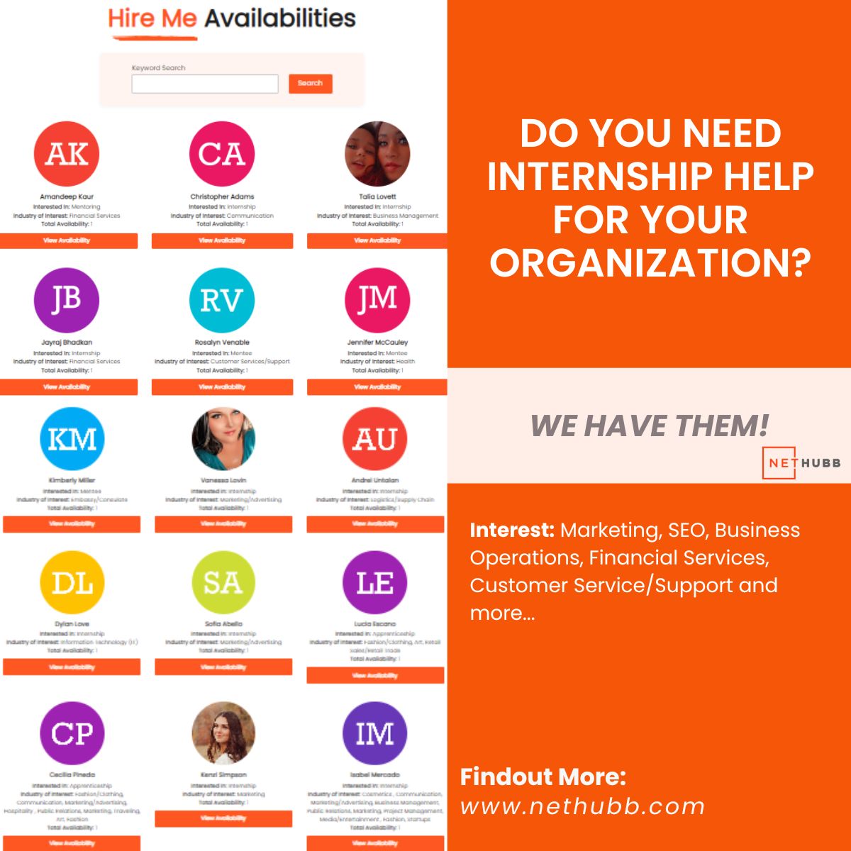 nethubb's tweet photo. Need an intern or internship? We are here to help!

#internships #organizations #universities #nethubb #scholarships #careers #students #univeristy #careergoals #professionalassociations #nonprofits #associations #strayer #regent #riceuniversity #calpoly #universityofsandiego https://t.co/OwTJf1PCp6