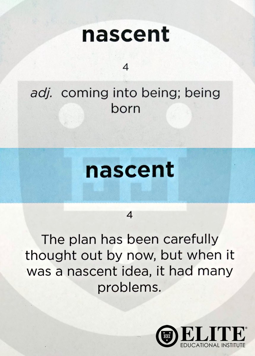Nascent

(adj.) coming into being; being born

#vocabulary #WordoftheDay
