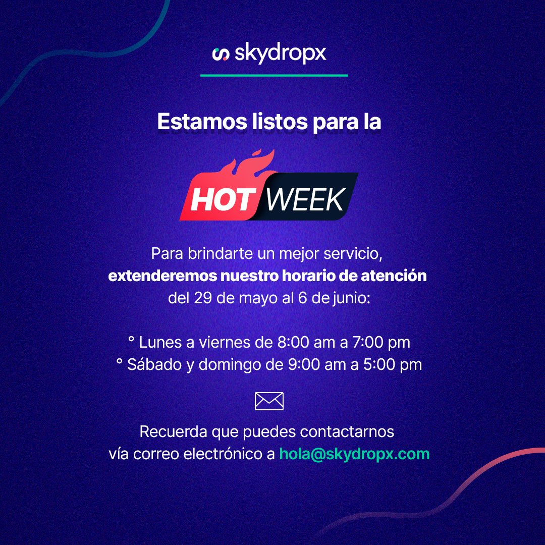 🔥 ¡En Skydropx estamos listos para la Hot Week de este año! Y queremos potenciar los envíos de tu negocio al máximo. 📦🌟
